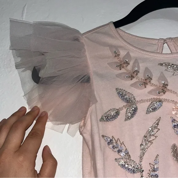 EUC Tutu Du Monde Blush Dress with Beaded & Sequin Details - Picture 5 of 9